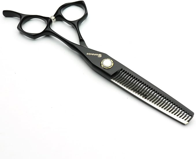 Black Hairdressing Scissors Professional Hair Scissors Pure Handmade 6 Inches (Cutting+Thinning)