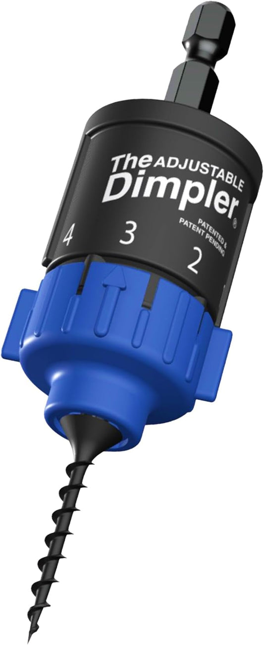Adjustable DIMPLER ® - Drywall Bit & Screw Gun Attachment, Converts Drill into Drywall Screw Gun or Deck Screwdriver, Magnetic Bit Holder for Fast, Accurate Installation