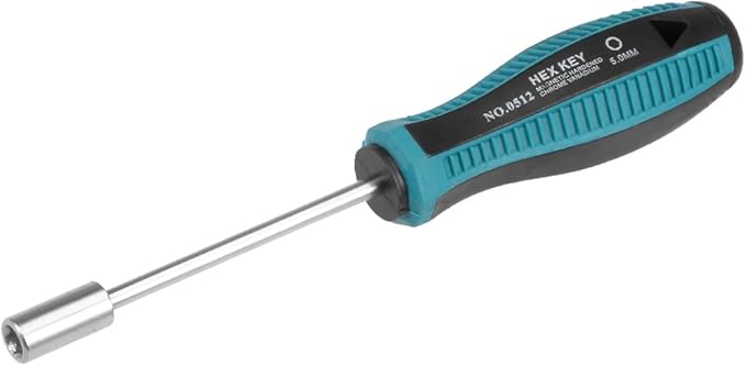 uxcell 5mm Non-Magnetic Tip Six Point Hex Nut Driver with 3-Inch Round Shaft