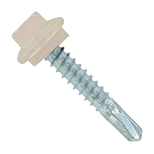 Fasteners Plus ST Fastening #12 x 1-1/4" Maxx Steelbinder Metal Roofing Screws Metal-to-Metal Light Stone (Pack of 250)