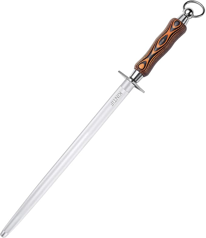 Honing Steel 12 inch Sharpening Steel, Professional Knife Sharpener, High Carbon, Fine Lines, High hardness, knife sharpening Honing Rod