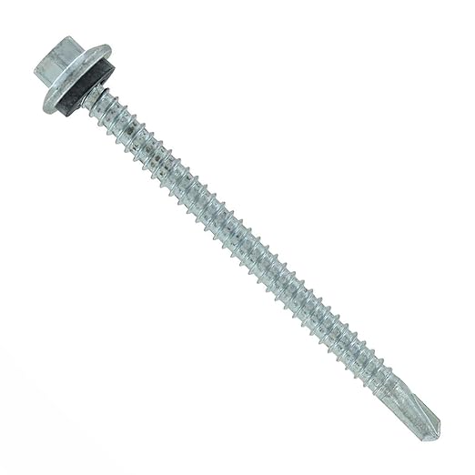 Fasteners Plus ST Fastening Maxx SteelBinder Metal to Metal #12 x 3 Galvanized Screws with EPDM Rubber Washer, 250-Count - Designed for Roofing and Siding Panels