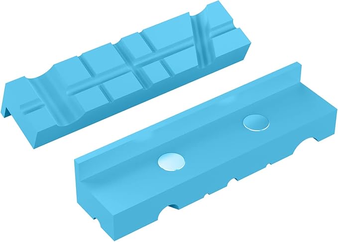 Housolution 5 Inch Magnetic Vise Jaw Pads Covers, 1 Pair Retention Vice Jaw Pads Universal Jaw Covers with Multiple Angle Grooves Design, Vice Soft Jaws for Woodworking, Jewelry Making, Plumbing