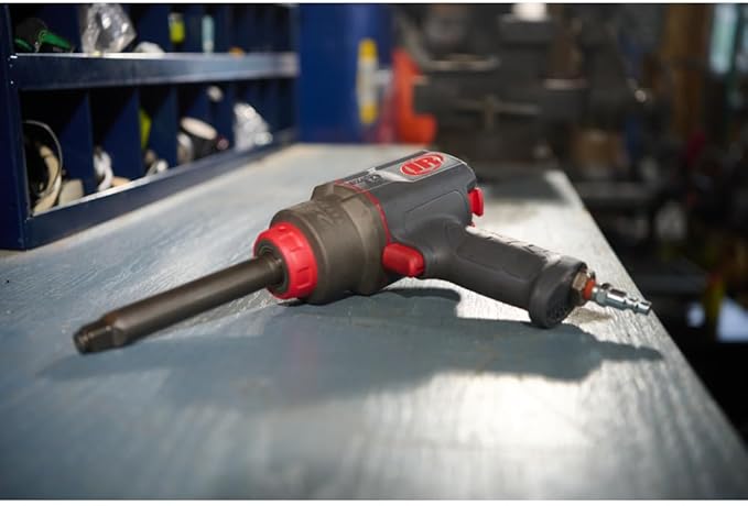Ingersoll Rand 2236QTIMAX-2 DXS2 1/2" Air Impact Wrench, 2" Extended Anvil, Quiet, 1500 ft-lb Torque, Titanium Hammercase, Friction Ring Retainer, Pistol, Interchangeable Anvil, Multi-functional Tool