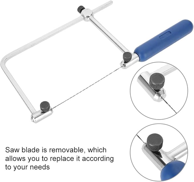 Jewelers Saw Frame Set with 6 High Carbon Steel Blades, Adjustable U-Shaped Saw Frame, Jewelry Making Tool, Woodworking, Metal Processing, Crafts