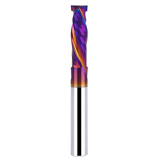 Up & Down Cut Spiral Router Bit 1/4 Inch Shank 1/4 Inch Cutting Diameter 1/10 inch Cutting Length with Extra Long Life Coating CNC Router Bits End Mill for Wood Cutting, Slot Mortise, Engraving