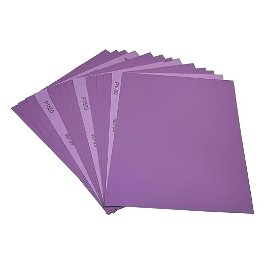 1500 Grit Wet Dry Sandpaper, 9 x 11 Inch (23x28 cm) Sanding Sheets, 15 PCS Premium Aluminum Oxide Abrasive Sand Paper for Wood Metal Ceramic or Auto Polishing and Scratches Removing