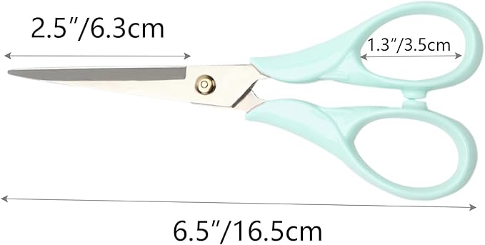 NatSumeBasics Mint Green Scissors 6.5'' Office Scissors All Purpose Scissors Professional Tailor Dressmaker Fabric Shears for School Office Home(Mint Green Scissors)