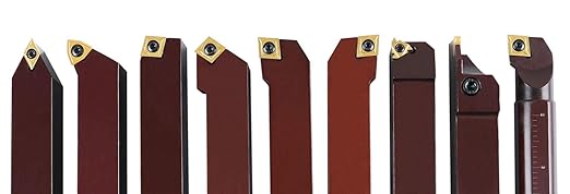 Accusize Industrial Tools 1" 9 Pieces/Set, Indexable Carbide Turning Tools and Boring Bar, 2988-0001