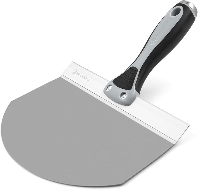 ROLLINGDOG Drywall Bucket Scoop - 8 inch Stainless Steel Bucket Scraper Mud Scoop for Drywall,Plaster for Clean Paint,Mortar,Putty,etc