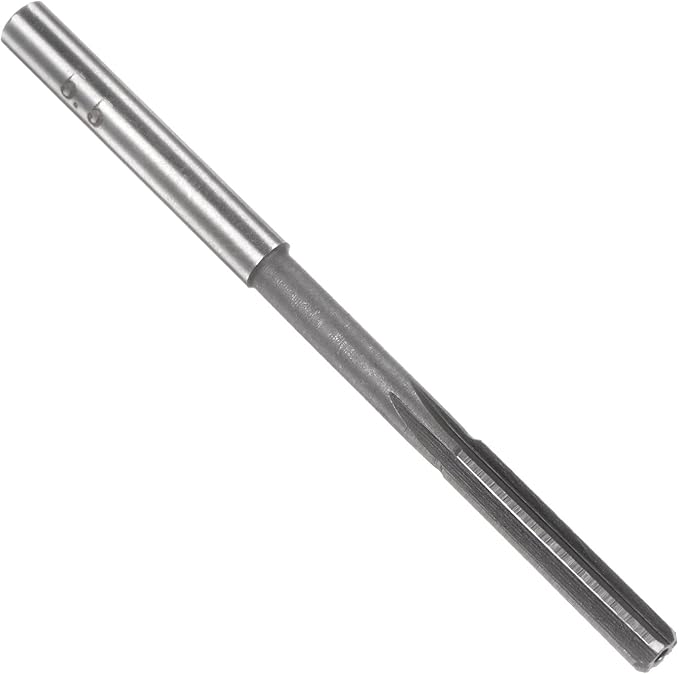uxcell Chucking Reamer 5.5mm, H7 HSS Lathe Machine Reamer 6 Straight Flutes, Round Shank Milling Cutting Tool, Metric Reaming Drill Bit for Stainless Steel Metal Hole
