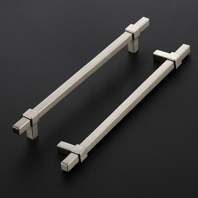 3 Pack Brushed Nickel Cabinet Handles - 7-1/2" Hole Center Cabinet Pulls Drawer Pulls Cabinet Hardware Kitchen Handles for Cabinets