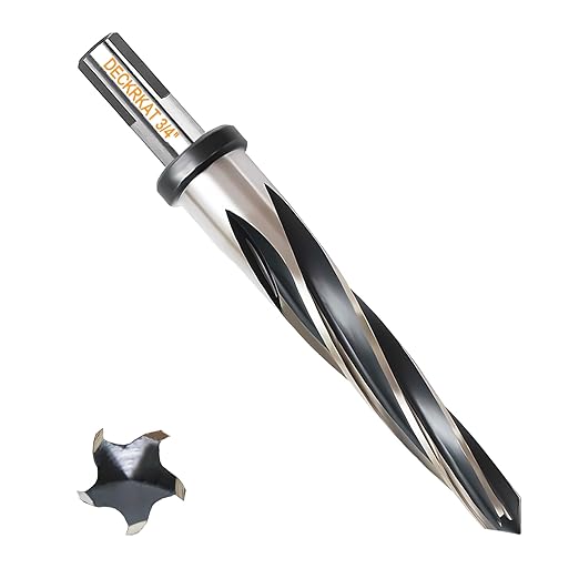 3/4" Reamer Drill Bit for Metal, M2 HSS Taper Reamer for Steel, Alloy, Wood, Plastic to Align, Enlarge Holes ??5-Spiral Flutes, 1/2" Non-Slip Shank, 19mm Car Reamer, Bridge Construction Reamer.