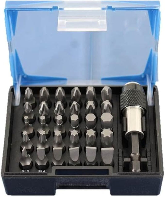 31 pc Impact Ready Security Screwdriver Bit Set Kit with Quick Release Chuck