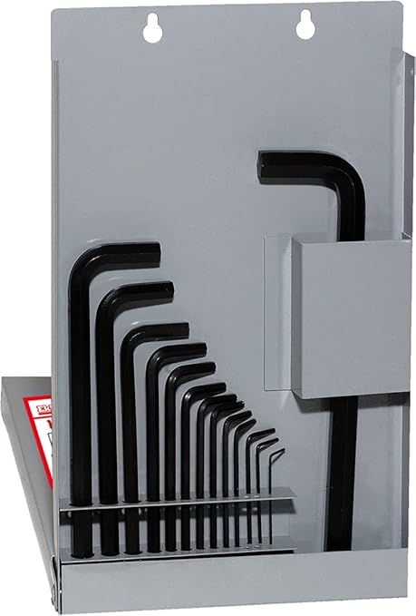 Eklind Tool 10214 Hex-L Key allen wrench, 14 Pieces Set SAE Inch Sizes 0.050-1/2 Long Series with Metal Box