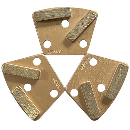 Trapezoidal Diamond Grinding Discs for Iron Horse, Warrior, XtremePolishing & ASL Grinders, 18/20 Grit, Extra Soft Bond, Set of 3PCS
