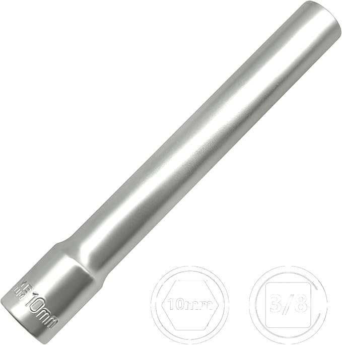 ZKTOOL Deep Metrichex Socket Tool, 3/8-Inch Drive Deep Metric Socket Tool 10MM - Extra Long Deep 120MM