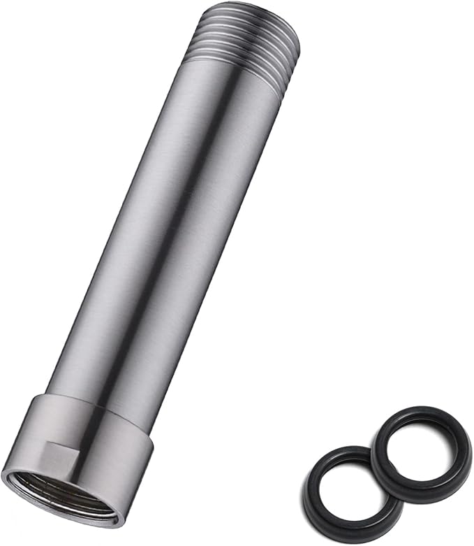 Shower Head Extension Arm, 4 Inches Shower Arm Extender for Rain and Handheld Shower Head, Solid Stainless Steel Straight Bathroom Extension Arm,Female to Male NPT 1/2 Inch, Brushed Nickel