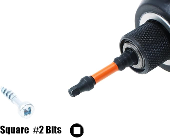 AUTOTOOLHOME 10 Pack #2 Square Driver Bit 2 inch Long Square Impact Drill Bit for Pocket Hole Jig System SQ2 Bits