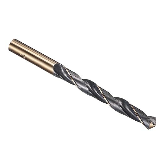 PATIKIL 12.5mm Drill Bit, Jobber Straight Shank 4341 High-Speed Steel 118째 Black and Gold Finish for Medium-Hard Metal Steel Acrylic - 1 Pack
