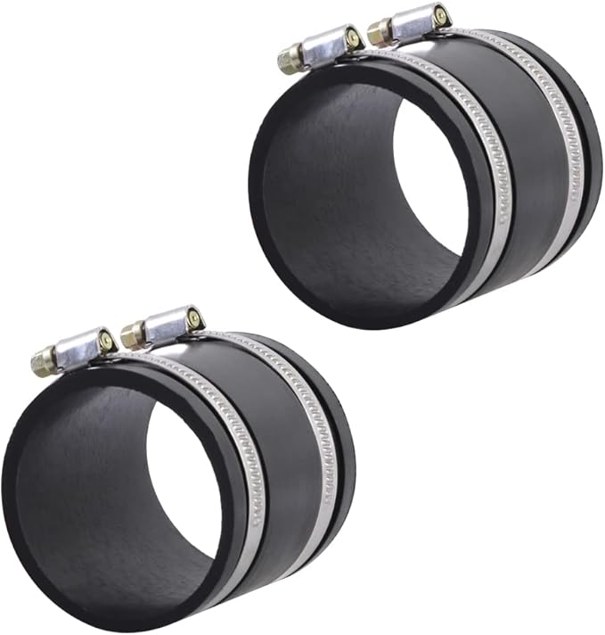 O'SKOOL 2-1/2 Inch Dust Control Flex Cuff With Hose Clamps-2Pack, DC05
