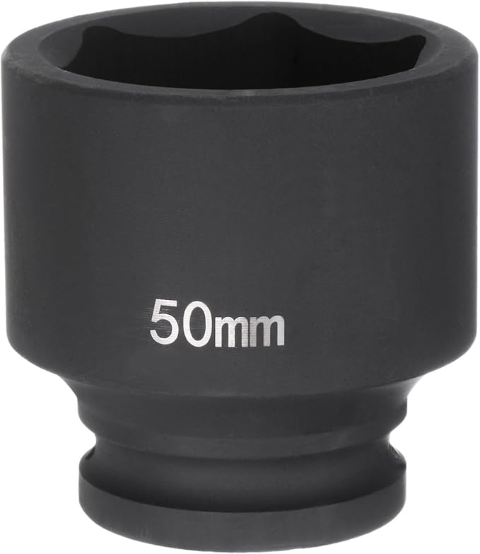 HARFINGTON 6-Point Impact Socket 3/4" Drive 50mm Metric 40Cr Alloy Steel Spindle Axle Nut Impact Socket