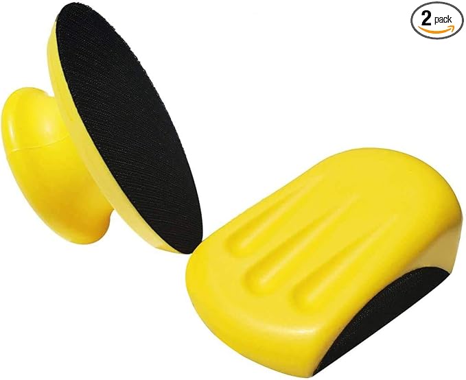 2 Pack Sanding Blocks 5 Inch Hook and Loop Sanding Block Round and Mouse Hand Sanding Block for Wood Furniture Restoration Home Arts and Crafts