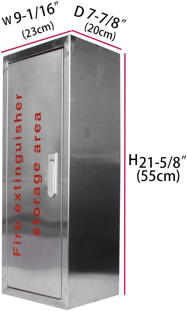 Fire Extinguisher Cabinet,Box,Bracket, Wall Mount,Stainless Steel Suitable for 5LB,10LB Fire Fxtinguisher