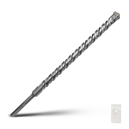 1-3/8 x 23.6 inch SDS Max Rotary Hammer Drill Bit, 35x600mm Carbide Tip Masonry Drill Bit,Concrete Drill Bit for Masonry, Brick, Stone, Concrete (Length :600mm / 23.6 inch, 35mm (1-3/8 in) Diameter)