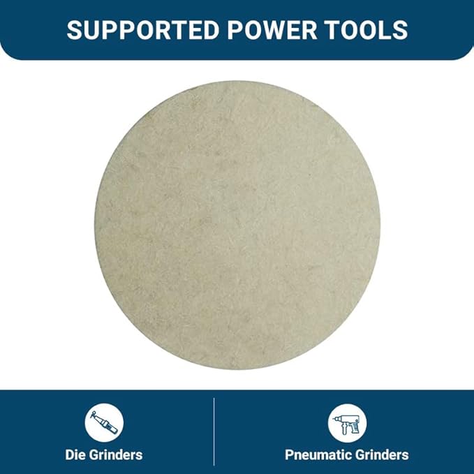 Benchmark Abrasives 3" Polishing & Buffing Felt Quick Change Wool Sanding Discs with a Male R-Type Backing Surface Finish Buffing Polish Burr Rust Paint Removal Use with Die Grinder (10 Pack)