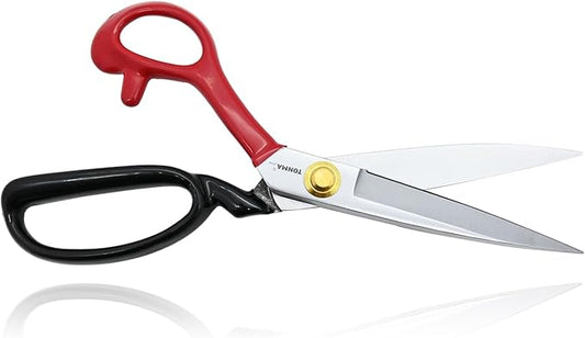 TONMA True Left Handed Fabric Scissors [Made in Japan] 10 Inch Heavy Duty Sewing Scissors, Industrial Japanese Steel Dressmaker Tailor Shears for Cutting Clothes Fabric Denim Leather