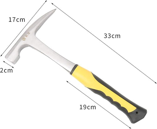 Geological Hammer with Shock Absorbing Handle, 31 Oz Big Pointed Tip Hammer with PU for Geological Exploration(point head)