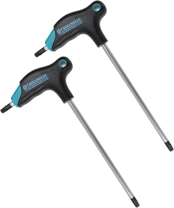 Antrader T30 Torx Wrench,Anti Tamper Proof Hex Key,Cr-V Steel T-Handle Dual End Long Arm Screwdriver 2pcs