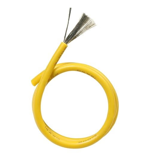 BNTECHGO 14 Gauge Silicone Wire Spool 40 ft Yellow Flexible 14 AWG Stranded Tinned Copper Wire