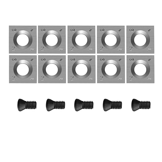 14mm Square Carbide Inserts for Woodturning & Planers | 14x14x2mm Replacement Blades Fits Spiral/Helical Cutter Heads, Wood Lathe Tools | 10pcs