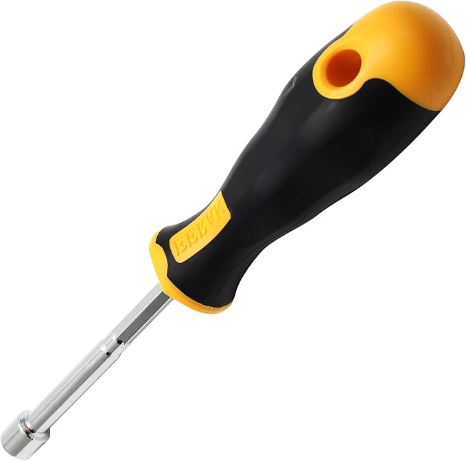 Piutouyar 10mm Socket Wrench Screwdriver, Hex Nut Driver, Steel Cushion Grip Screwdriver for Hand-Making, Repairs