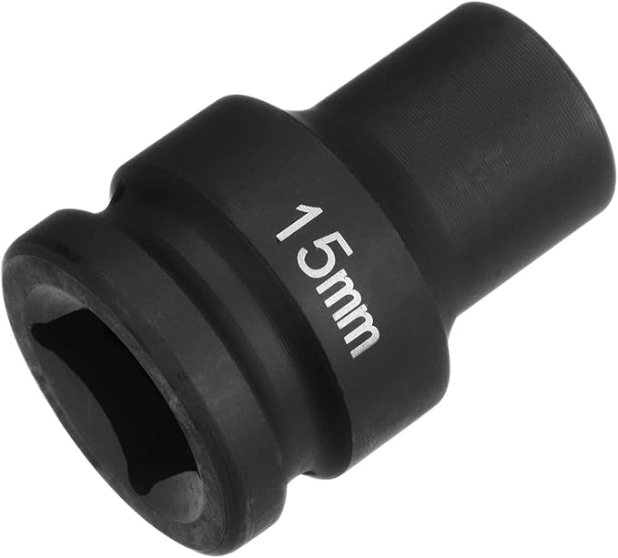 HARFINGTON 6-Point Impact Socket 3/4" Drive 15mm Metric 40Cr Alloy Steel Spindle Axle Nut Impact Socket