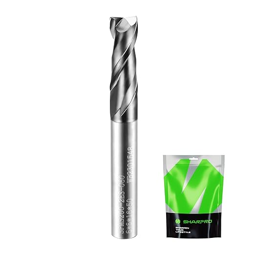 6MM End Mills 6MM Shank, 2 Flute Carbide Square Endmill with AlCrN Coated, Upcut Spiral CNC Router Bits for Alloy Steel, Metal and Stainless Steel