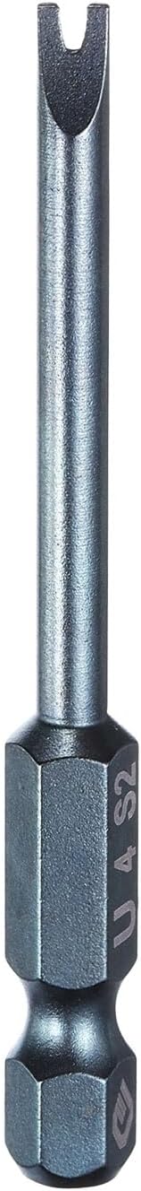 HARFINGTON U-Type Screwdriver Bit 1/4" Hex Shank U4 Magnetic Head 2.6" Length S2 Steel U-Shaped Screw Driver Bit for Repair Work Electric Screwdriver, Blue