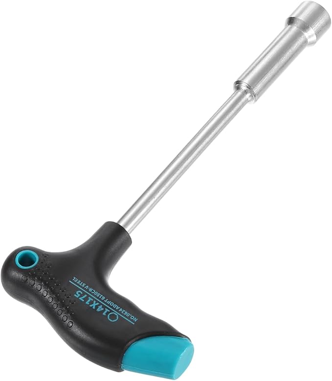 HARFINGTON T-Handle Metric Nut Driver 14mm Dia 175mm Shank 6 Point Hex Socket Screwdriver with Non-Slip Handle for Tightening and Loosening Fasteners