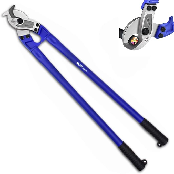 ZrgGea Cable Cutters 32 inch, Industrial-Grade Heavy-Duty Cable Cutter, Forged from T8 Alloy Steel, HRC56, Sharp Cutting. Suitable for Cutting Copper and Aluminum Core Cables, Blue