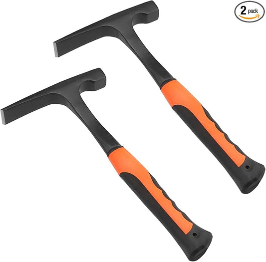 2 Pack 30 oz, brick hammer, Masonry Hammer, All Steel Geologist Hammer, Bricklayer's/Mason's Hammer for Mining, by GENHAKON