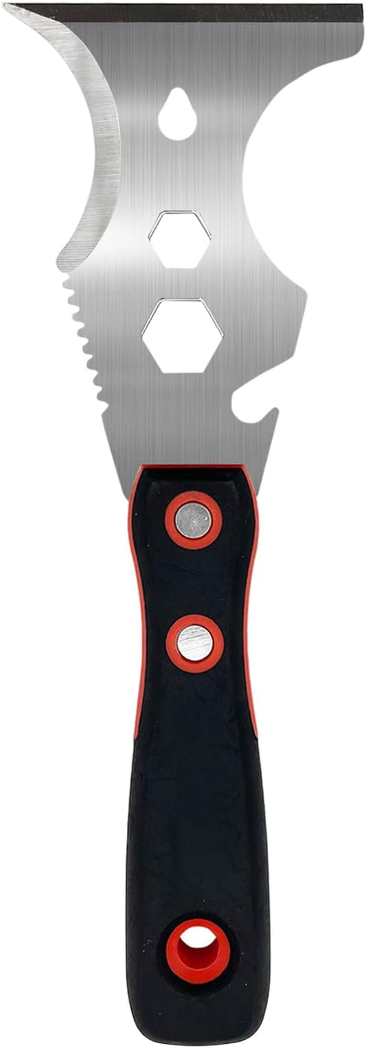 WYPROCEED Paint Scraper Tool, Stainless Steel 12-in-1 Putty Knife, Metal Spackle Scraper for Removing Drywall Paint, Caulk, Wood, Wallpaper