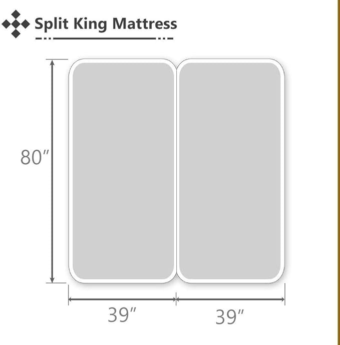 Split King Sheets for Adjustable Beds 5-Piece Split King Sheet Set, 800 Thread Count 100% Egyptian Cotton,18" Deep Pocket Adjustable Bed Sheets, Ivory Stripe
