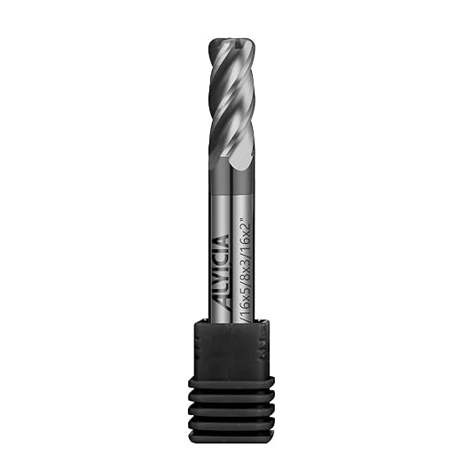 3/16" Carbide Corner Radius End Mills - 0.06" Corner Radius, AlTiN Coated, 4 Flute Endmill for Milling Alloy Steel, Cast Iron, Copper