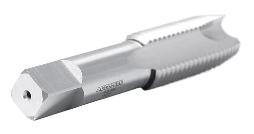 Accusize Industrial Tools 1'' to 8Nc H.S.S. Spiral Point Tap,3 Flutes, American Standard, Fully Ground, Spt-1-8