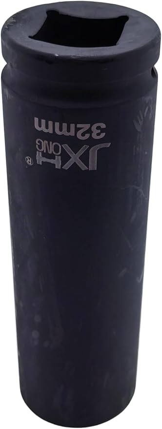 1-Inch Drive Metric Extra Deep Impact Socket, Heavy-Duty,6-Point, 6.3-Inch Long, Heat-Treated Cr-V Steel (32mm)