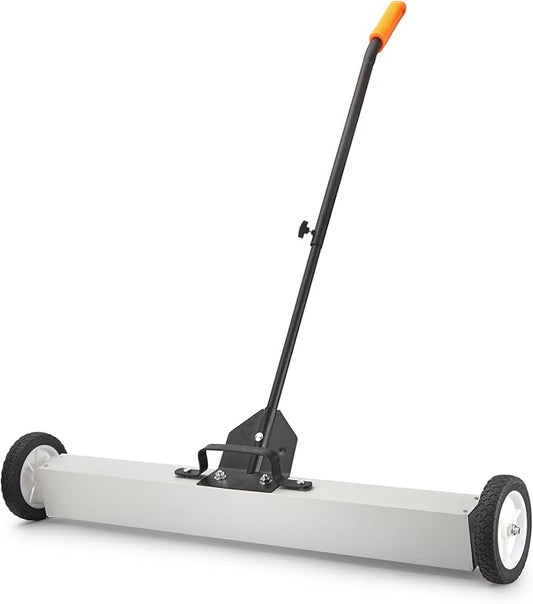 HARDK 36'' Heavy-Duty Rolling Magnetic Sweeper with Wheels, Telescoping Handle,Large Push-Type Magnet Pickup Sweeper with release,- 55Lbs for Workshop, Yard,Lawn, Garage, Floor, Nails,Screws