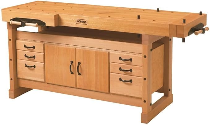 Sjobergs Professional Elite 2000 European Beech Workbench, SJO-99402K (Elite 2000 + Cabinet SM04 + Accessory Kit)