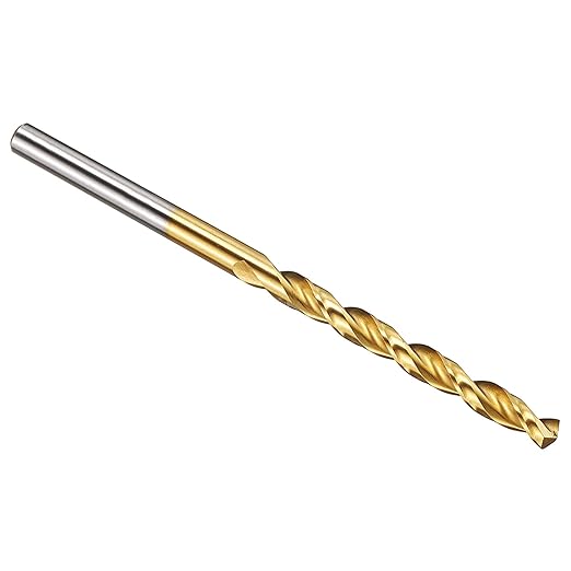 PATIKIL 4.4mm Drill Bit, M42 8% Cobalt High-Speed Steel Jobber Straight Shank 135° Titanium Nitride (TiN) Coated for Hard Metal Stainless Steel - 1 Pack